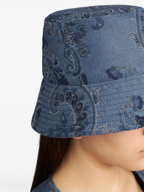 ETRO paisley-print denim bucket hat - Blue