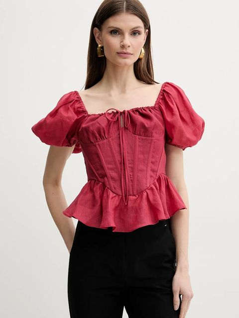 Bardot bluzka ESRA damska kolor czerwony gładka 59889TB - zdjęcie produktu nr 1