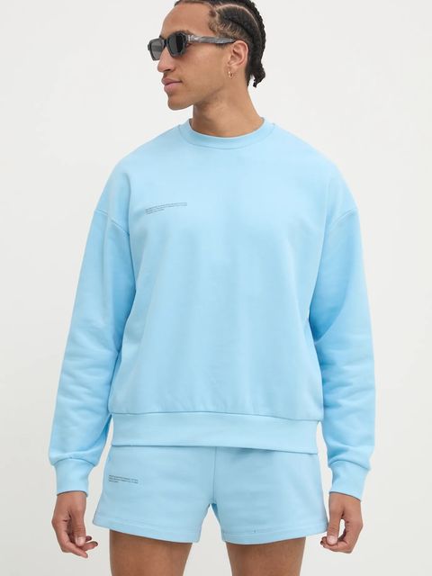 Pangaia bluza bawełniana kolor niebieski z nadrukiem - zdjęcie produktu nr 2