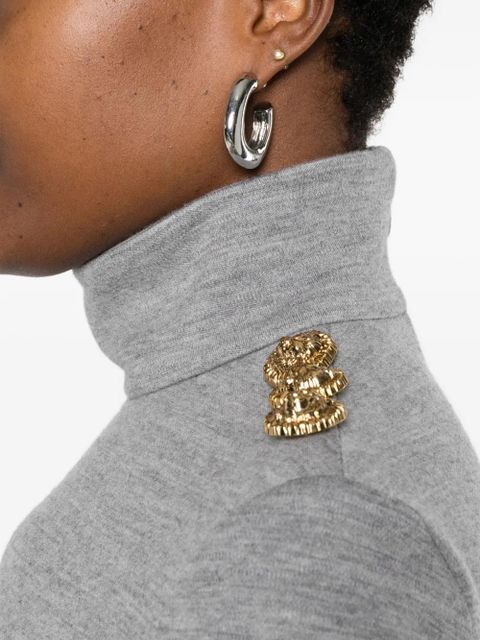 Balmain high-neck button-detail dress - Grey