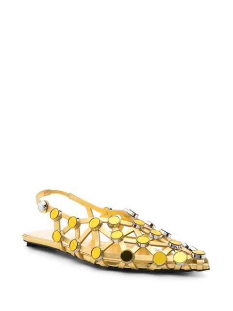 The Attico Grid ballerina shoes - Gold