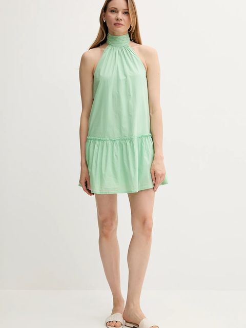 Pepe Jeans sukienka bawełniana kolor zielony mini rozkloszowana PL953761