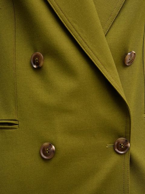 United Colors of Benetton marynarka z domieszką wełny kolor zielony dwurzędowa gładka 2YVXDW03A