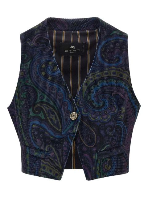 ETRO paisley-print corduroy vest - Blue - zdjęcie produktu nr 1