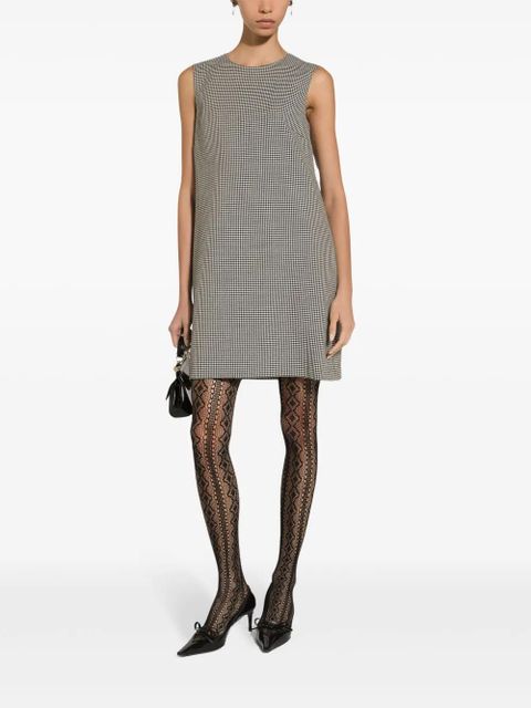 Dolce & Gabbana houndstooth-pattern wool dress - Brown