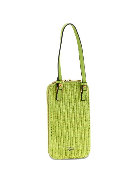 PINKO Love Birds braided raffia smartphone holder - Green - zdjęcie produktu nr 2