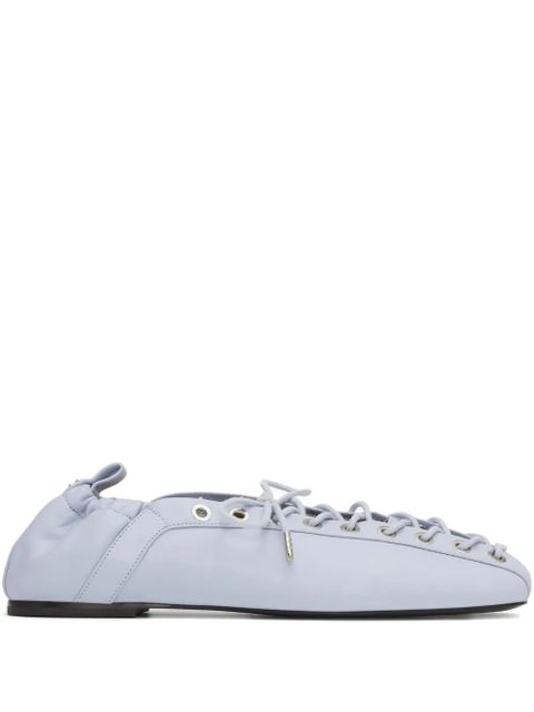 GANNI lace-up ballet flats - Blue - zdjęcie produktu nr 1