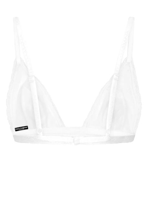 Dolce & Gabbana lace-trimmed triangle bra - White - zdjęcie produktu nr 2