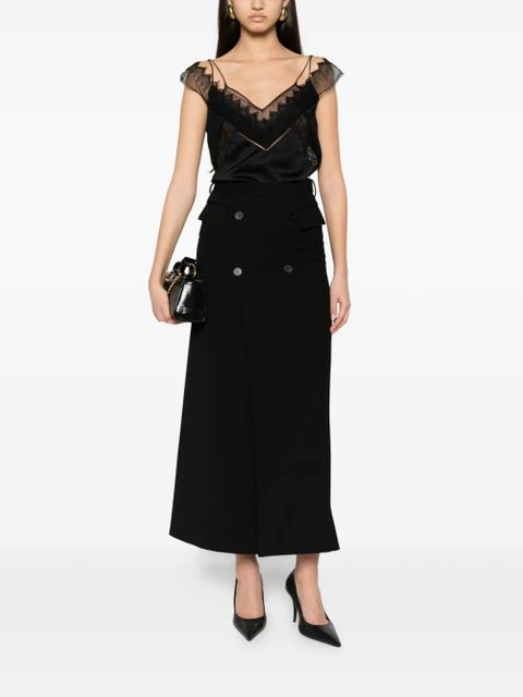 TOM FORD lace-trim satin top - Black - zdjęcie produktu nr 2