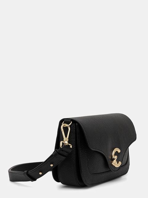 Coccinelle torebka skórzana COCCINELLE C-ME kolor czarny E1.SSL.12.03.01