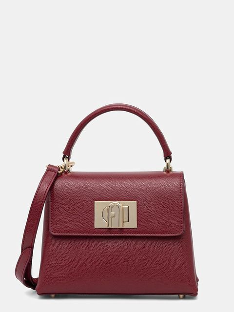 Furla torebka skórzana kolor bordowy WB00109.ARE000.CGQ00 - zdjęcie produktu nr 1