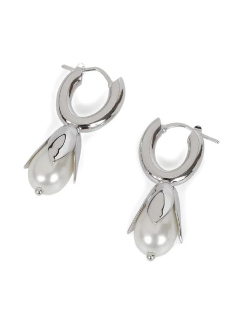 Simone Rocha flower hoop earrings - Silver - zdjęcie produktu nr 1