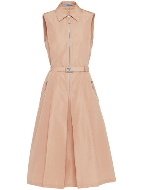 Prada belted-waist midi dress - Pink - zdjęcie produktu nr 1