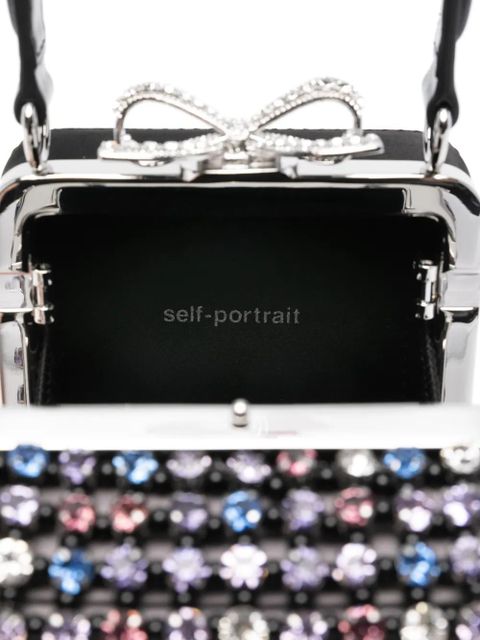 Self-Portrait micro crystal-embellished tote bag - Black