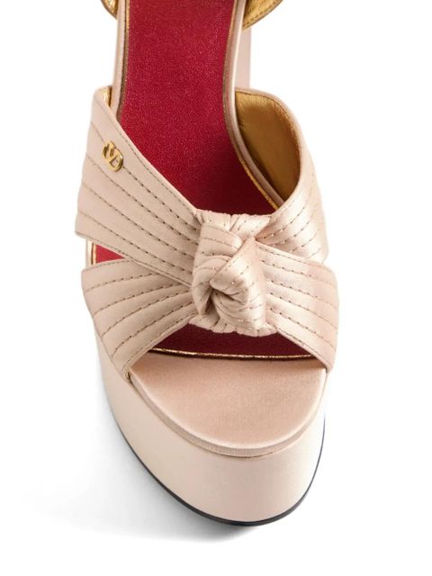 Valentino Garavani sandal with Crasher platform in satin 125mm - Pink