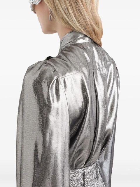 Dolce & Gabbana lamé chiffon shirt - Silver