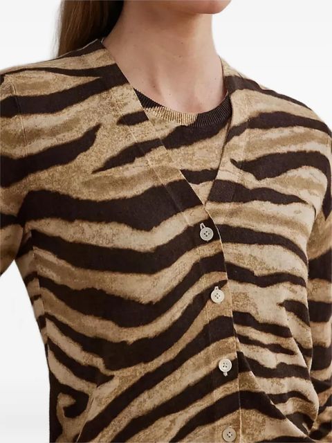 Lauren Ralph Lauren zebra-print buttoned cardigan - Neutrals