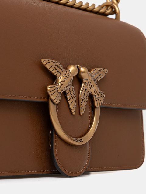 Pinko torebka skórzana kolor brązowy 100074 A0F1 - zdjęcie produktu nr 2