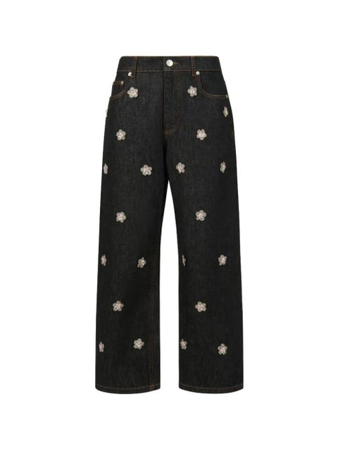 Marni denim jeans with daisy appliqués - Blue - zdjęcie produktu nr 1