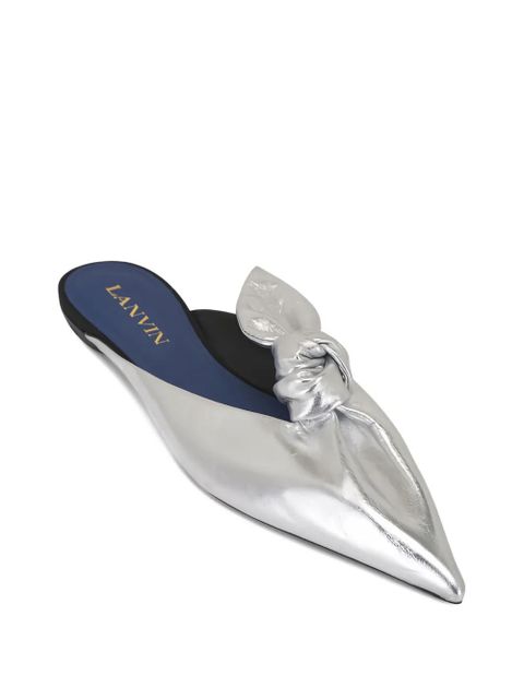 Lanvin knotted pointed-toe mules - White