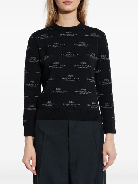 Balenciaga all-over logo-print jumper - Black - zdjęcie produktu nr 2