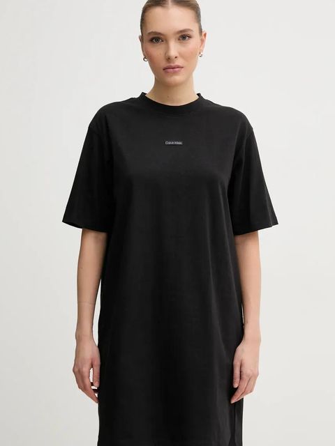 Calvin Klein Jeans sukienka bawełniana kolor czarny mini oversize J20J225289 - zdjęcie produktu nr 1