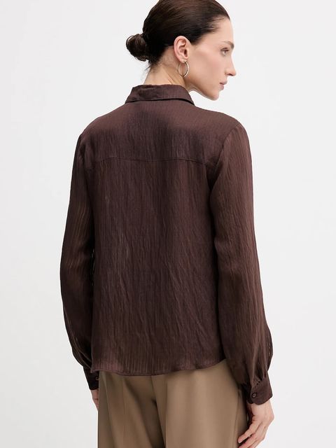 Hoss Intropia koszula damska kolor brązowy regular z kołnierzykiem klasycznym 6282697