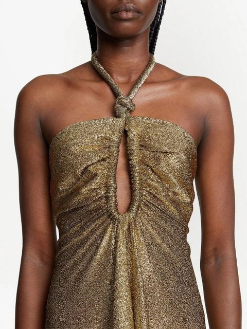 Proenza Schouler metallic-effect jersey halterneck dress - Gold