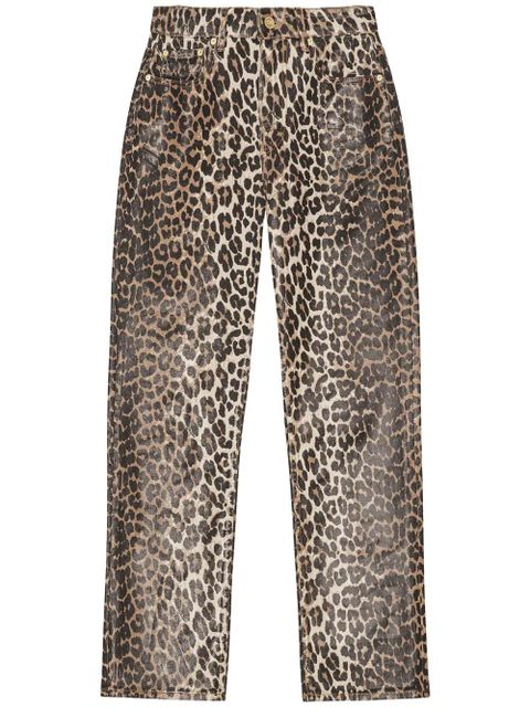 GANNI leopard-print trousers - Brown - zdjęcie produktu nr 1