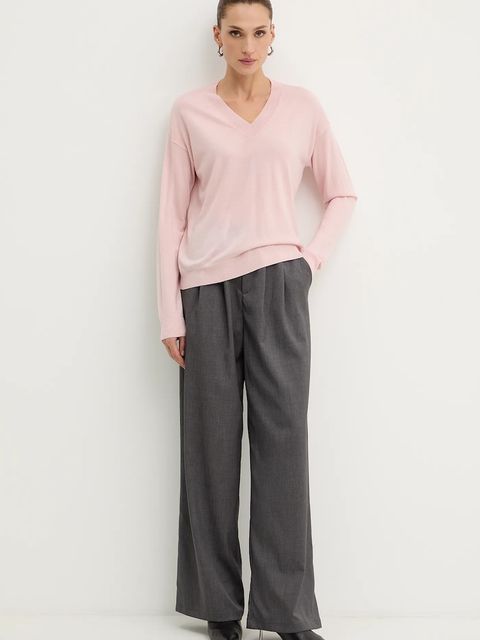 Weekend Max Mara sweter wełniany FIOCCHI damski kolor różowy lekki 2525366042600 - zdjęcie produktu nr 2