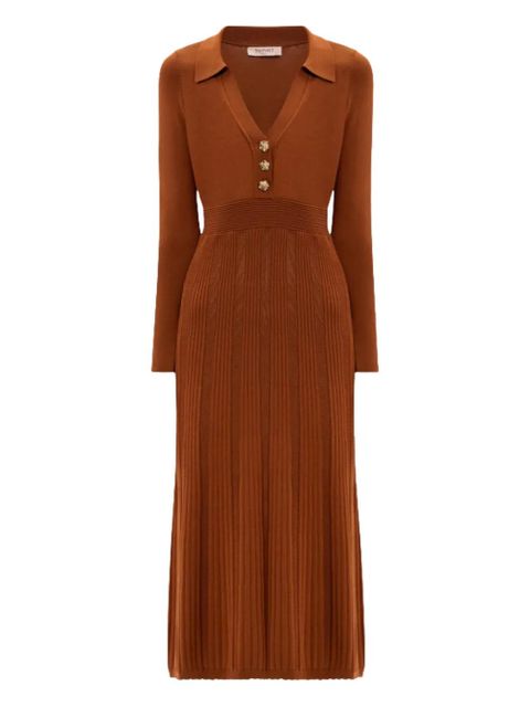 TWINSET button ribbed midi dress - Brown - zdjęcie produktu nr 1