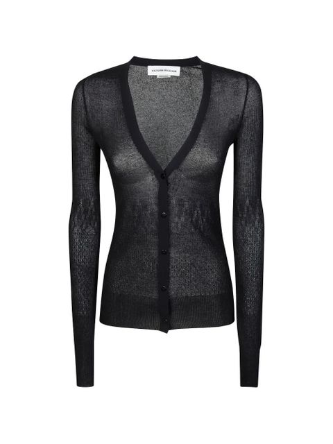 Victoria Beckham ribbed cardigan - Black - zdjęcie produktu nr 1