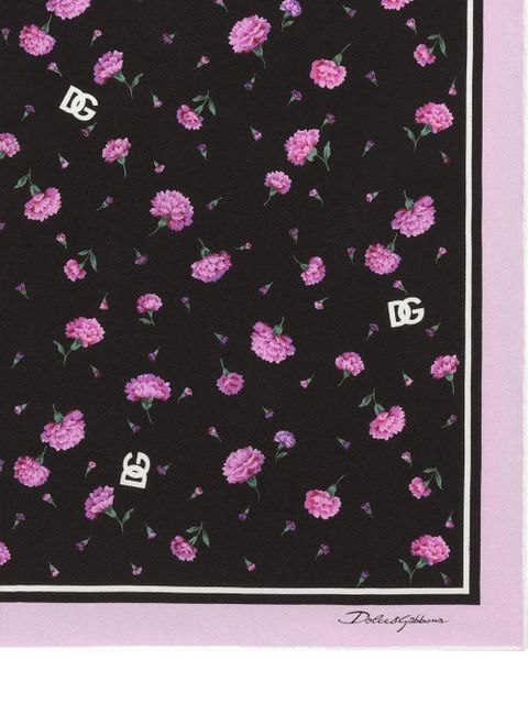 Dolce & Gabbana floral-print scarf - Black - zdjęcie produktu nr 2
