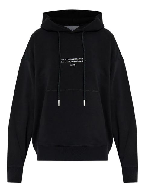 Off-White drawstring logo-detail hoodie - Black - zdjęcie produktu nr 1