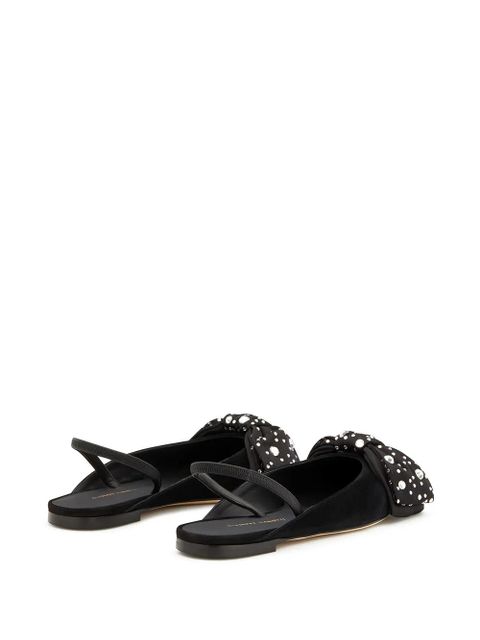 Giuseppe Zanotti Johanna bow detail ballerina shoes - Black