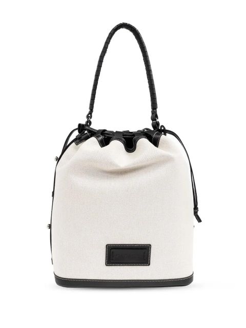 Casadei cotton-canvas bucket bag - Neutrals