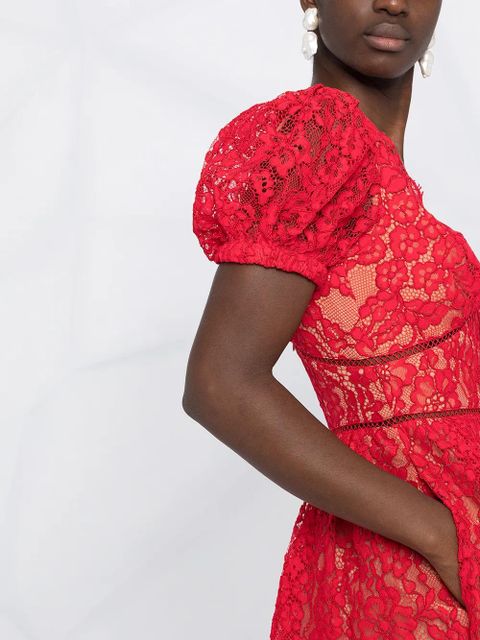 Self-Portrait floral-embroidered mini dress