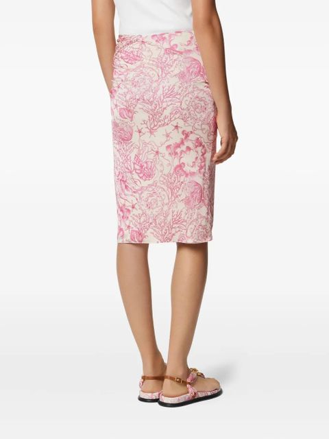 Versace Underwater Barocco draped skirt - Pink