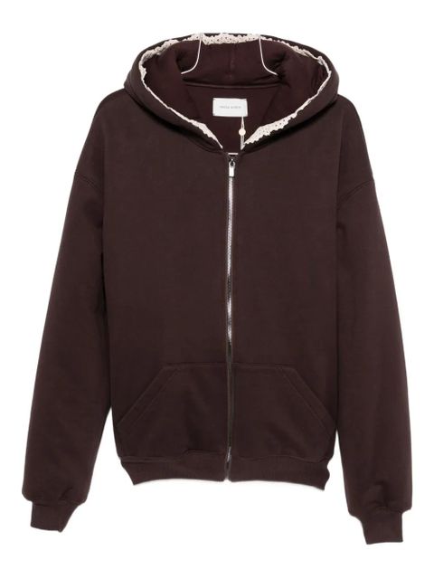 Magda Butrym lace-trimmed zip-up hoodie - Brown - zdjęcie produktu nr 2