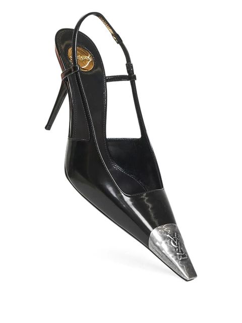 Saint Laurent 90mm Jeanne metal cap toe pumps - Black