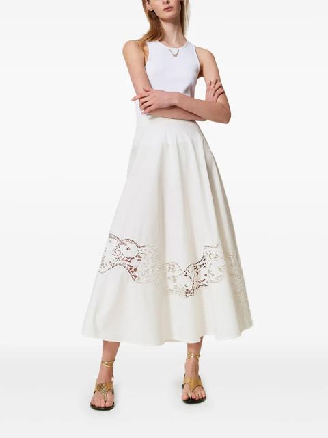 TWINSET cotton woven skirt - White - zdjęcie produktu nr 2