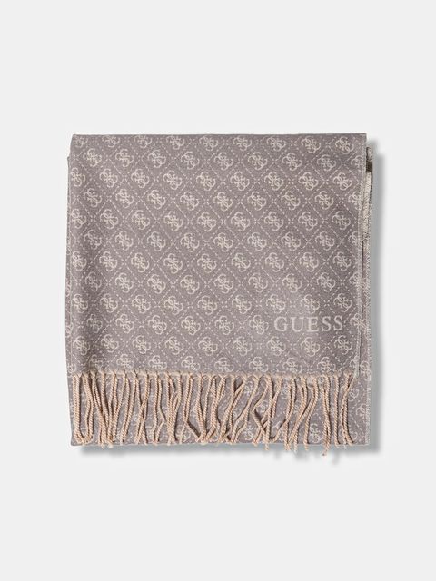 Guess szalik damski kolor szary wzorzysty AW5423 POL03