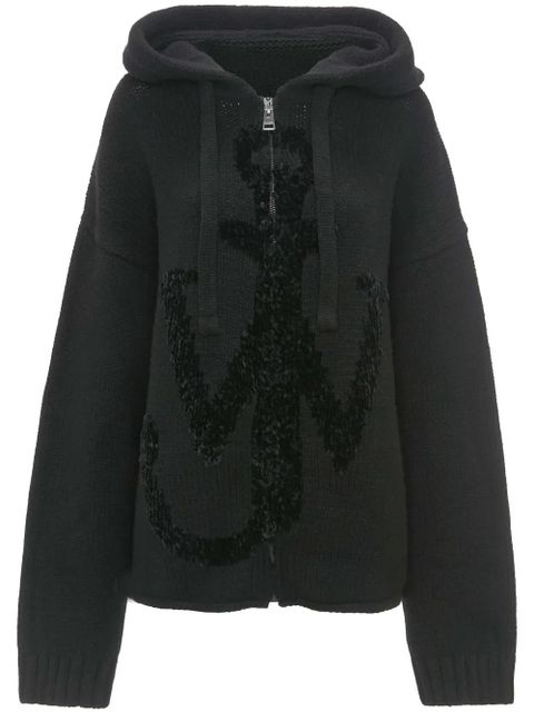 JW Anderson anchor-logo zip hoodie - Black - zdjęcie produktu nr 1