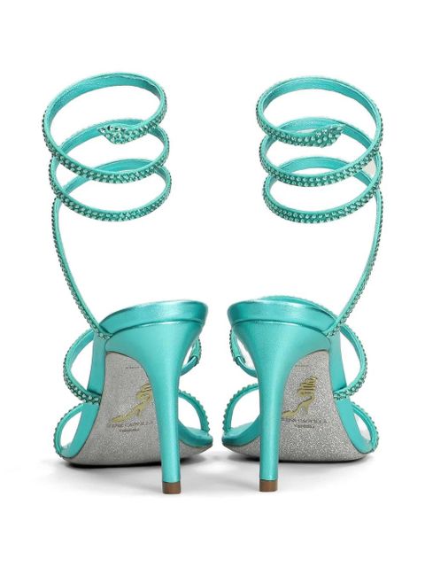 René Caovilla Cleo crystal-embellished sandals - Blue