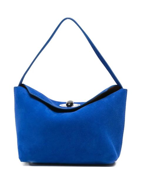 Christopher Esber mini turn-lock suede tote bag - Blue