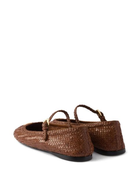 Prada woven ballet flats - Brown