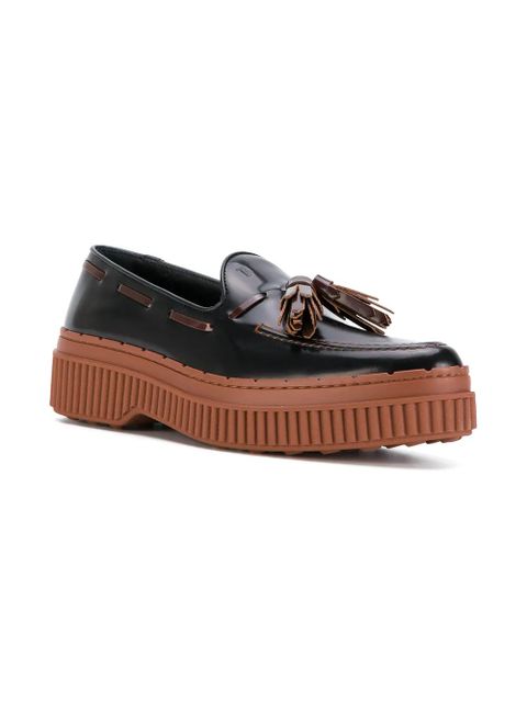 Tod's tasselled flatform loafers - Black