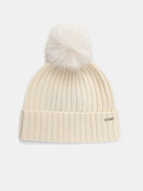 BOSS czapka wełniana kolor biały 50545781 - zdjęcie produktu nr 1