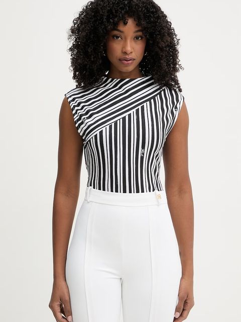 Karl Lagerfeld top damski bawełniany z elastanem - zdjęcie produktu nr 1