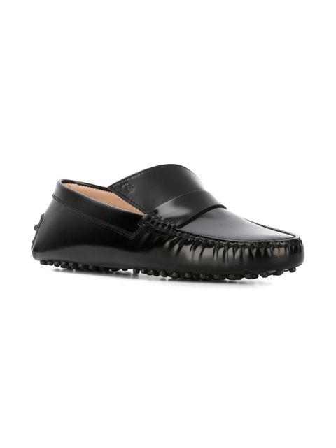 Tod's asymmetric tong driving shoes - Black